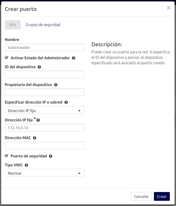Configuración de red
