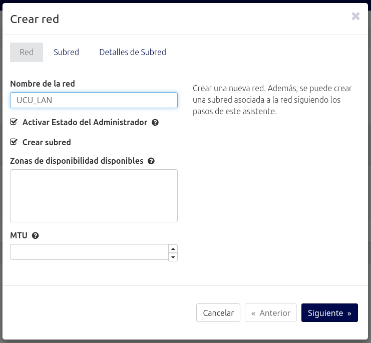 Configuración de red